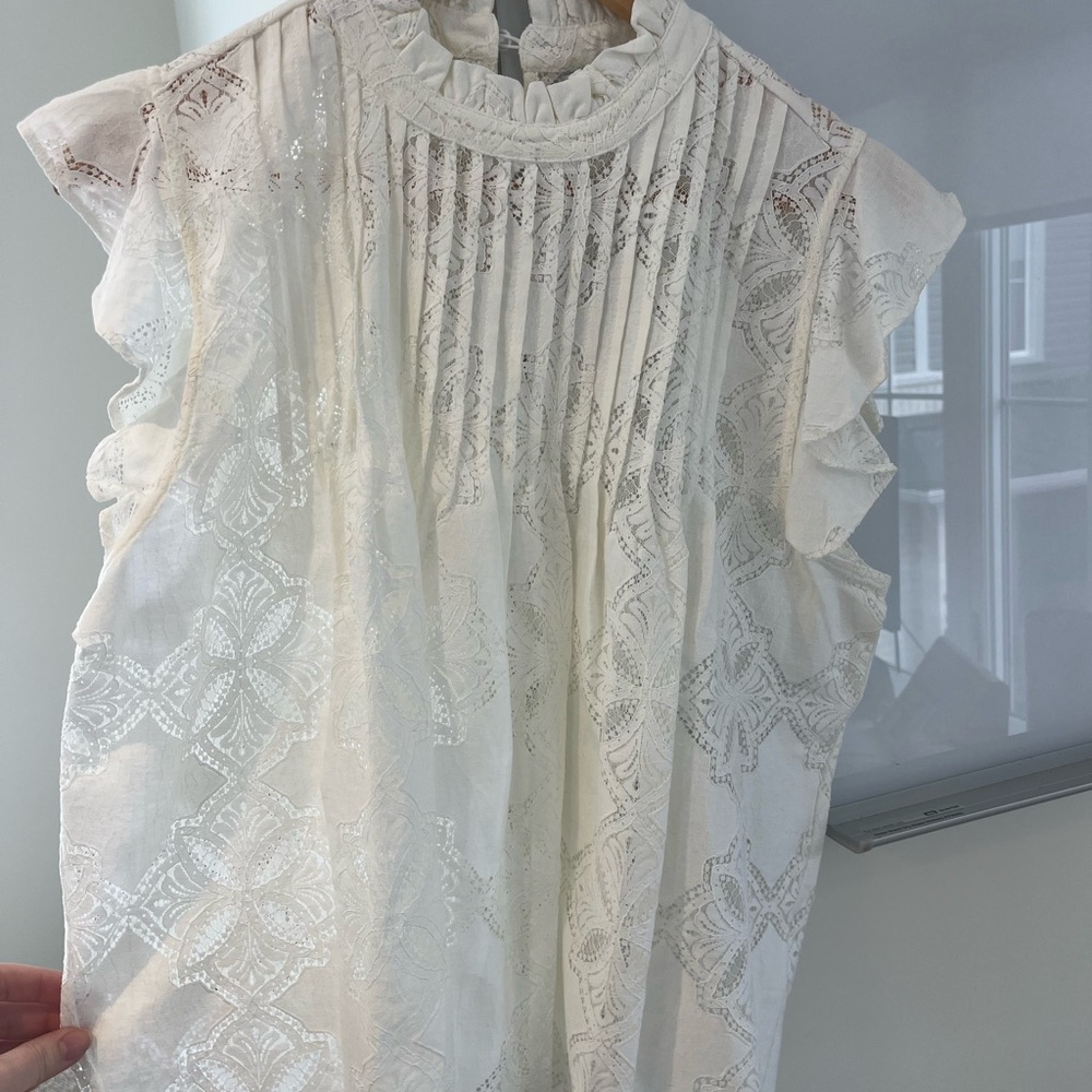 Elegant White Lace Women's Top